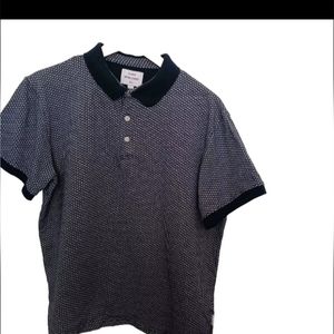 Peter Werth London N.1 Halliford Polka Dot Golf Polo Blue Shirt Men's XL